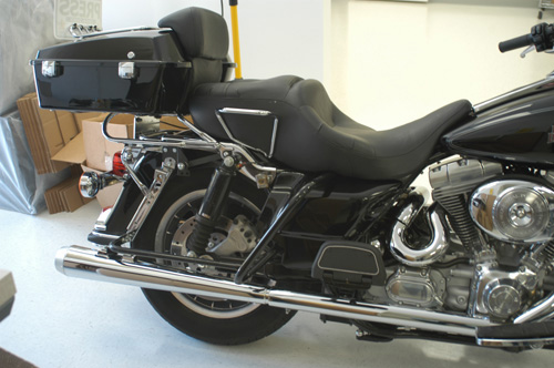 Motorcycle saddle bag 
removed